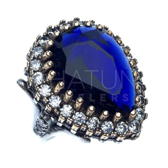 Sterling Silver Jade Stone & Cubic Zirconia Stones - Picture 9 of 9